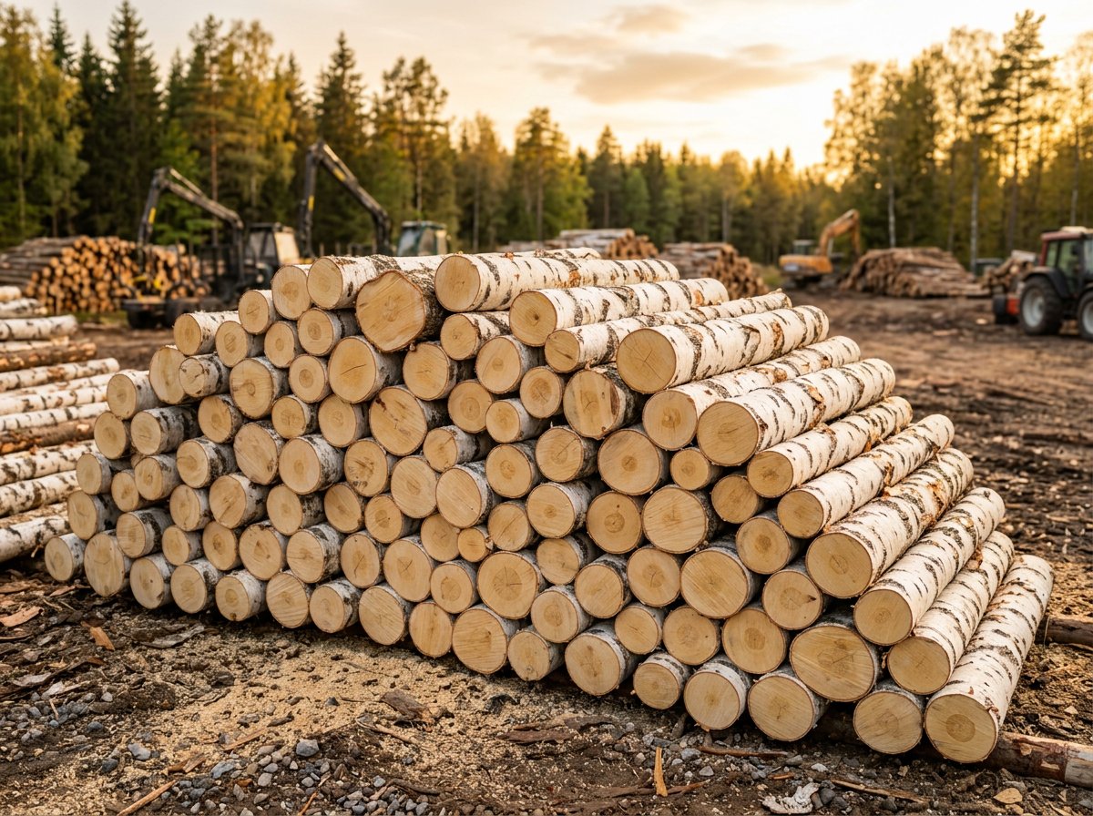 Кругляк берёзовый для распила — доставка в Климовск